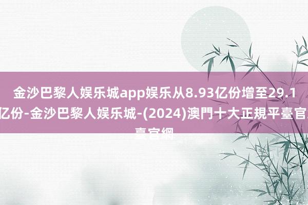 金沙巴黎人娱乐城app娱乐从8.93亿份增至29.19亿份-金沙巴黎人娱乐城-(2024)澳門十大正規平臺官網