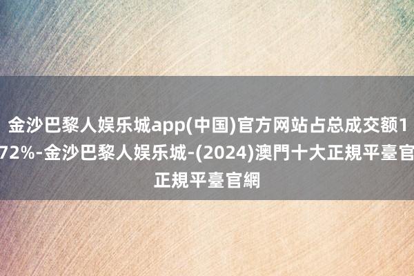 金沙巴黎人娱乐城app(中国)官方网站占总成交额10.72%-金沙巴黎人娱乐城-(2024)澳門十大正規平臺官網