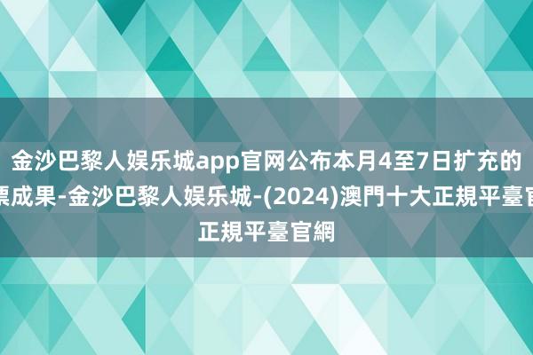 金沙巴黎人娱乐城app官网公布本月4至7日扩充的投票成果-金沙巴黎人娱乐城-(2024)澳門十大正規平臺官網